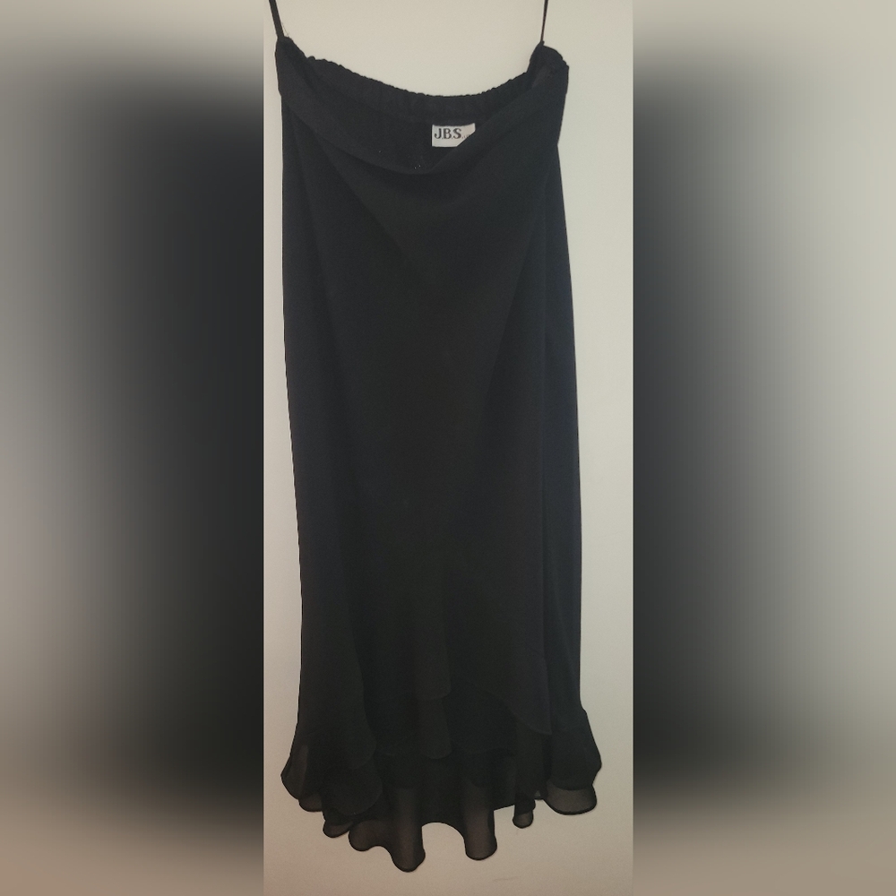 Black Layered High Low Skirt